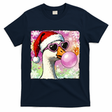 Cool Silly Goose Santa Christmas Bubble Gum T-Shirt - Navy