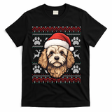 Cavapoo Santa Hat Christmas Funny Dog Mom Dad Great Gift T-Shirt - Black