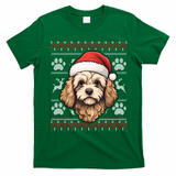 Cavapoo Santa Hat Christmas Funny Dog Mom Dad Great Gift T-Shirt - Irish Green