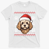 Cavapoo Santa Hat Christmas Funny Dog Mom Dad Great Gift T-Shirt - White
