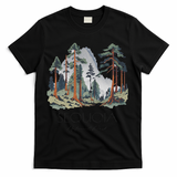 Cool Sequoia National Park Hiking Watercolor T-Shirt - Black