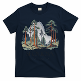 Cool Sequoia National Park Hiking Watercolor T-Shirt - Navy