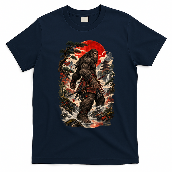 CRIMSON SUN RONIN – BIGFOOT SAMURAI T-Shirt - Navy Blue