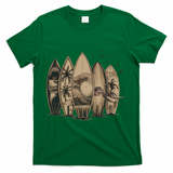Cool Surfing Tropical Surfboards Vintage Surfboarder Surfer T-Shirt - Green