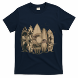 Cool Surfing Tropical Surfboards Vintage Surfboarder Surfer T-Shirt - Navy