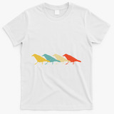 Crow Vintage Retro Raven Bird Lover 60s 70s Gift T-Shirt - White