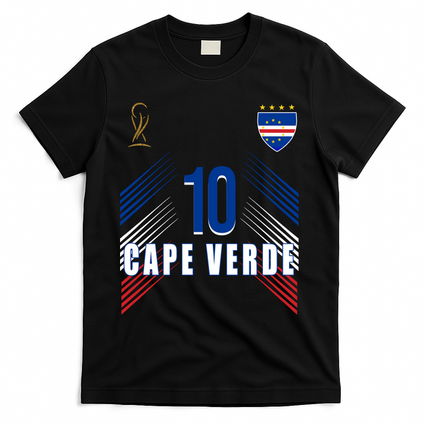Cape Verde Soccer Jersey Flag Cape Verdean Pride T-Shirt - Black