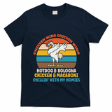 Chicken Wing Chicken Wing Hot Dog Bologna Macaroni T-Shirt - Navy Blue