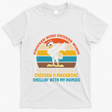 Chicken Wing Chicken Wing Hot Dog Bologna Macaroni T-Shirt - White
