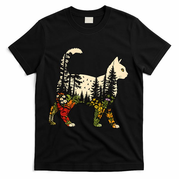 Cat Wilderness T-Shirt - Black