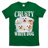 Crusty White Dog Funny For T-Shirt - Irish Green