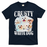 Crusty White Dog Funny For T-Shirt - Navy Blue