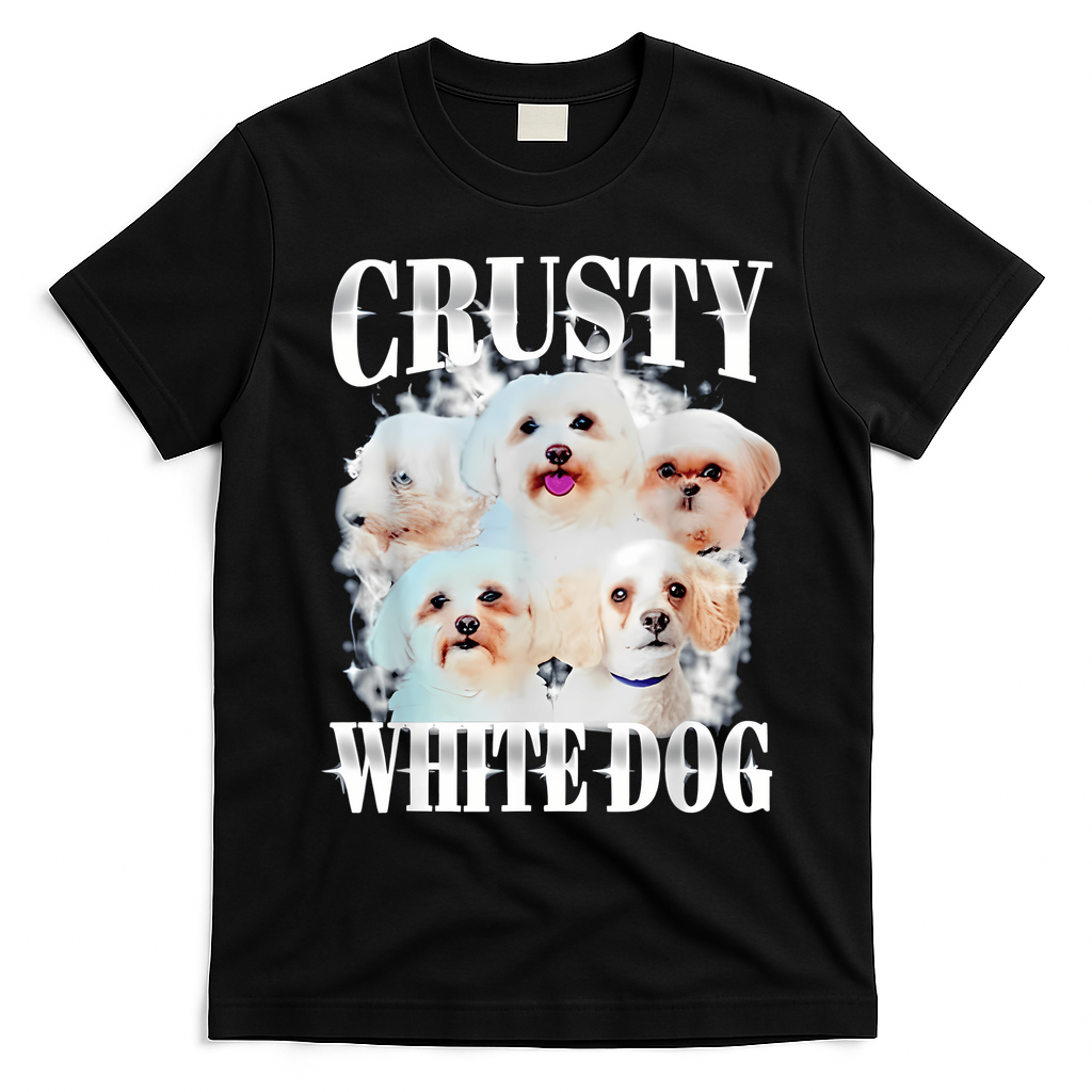 Crusty White Dog Funny For Women T-Shirt - Black