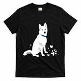 Cute White Siberian Husky Sweet White Snow Dog T-Shirt - Black