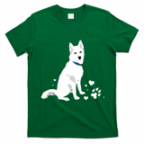 Cute White Siberian Husky Sweet White Snow Dog T-Shirt - Irish Green