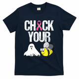 Check Your Boo Bees Funny Breast Cancer Halloween Gift T-Shirt - Navy