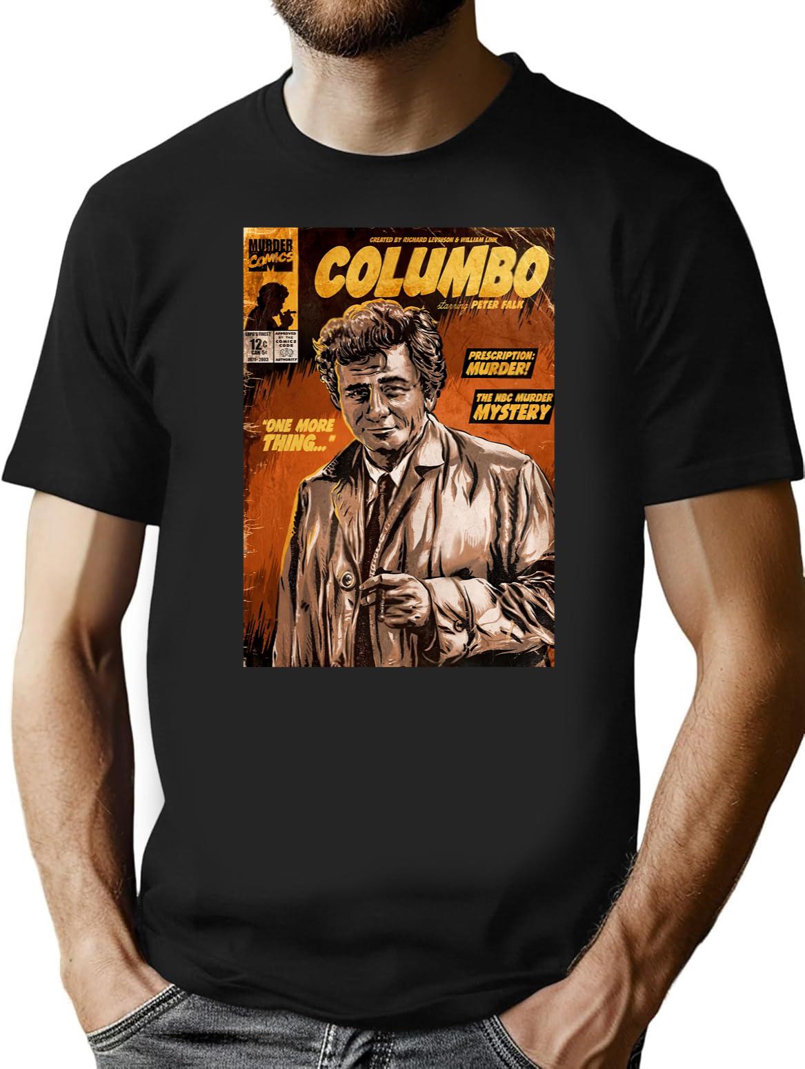 Columbo Tv Show Comic Black T-Shirt - Black
