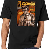 Columbo Tv Show Comic Black T-Shirt - White