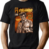 Columbo Tv Show Comic Black T-Shirt - Green