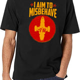 Cool SciFi I Aim to Misbehave Black T-Shirt - White