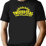 Cool Twisted Teas and Double DS Front and Back Front & Back Black T-Shirt - Black