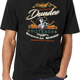 Crocodile Dundee Outback Survival School Black T-Shirt - White