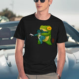 Cute Stabby Frog Being Held Back Let It Go Bro Artwork Asian Style Black T-Shirt - Navy