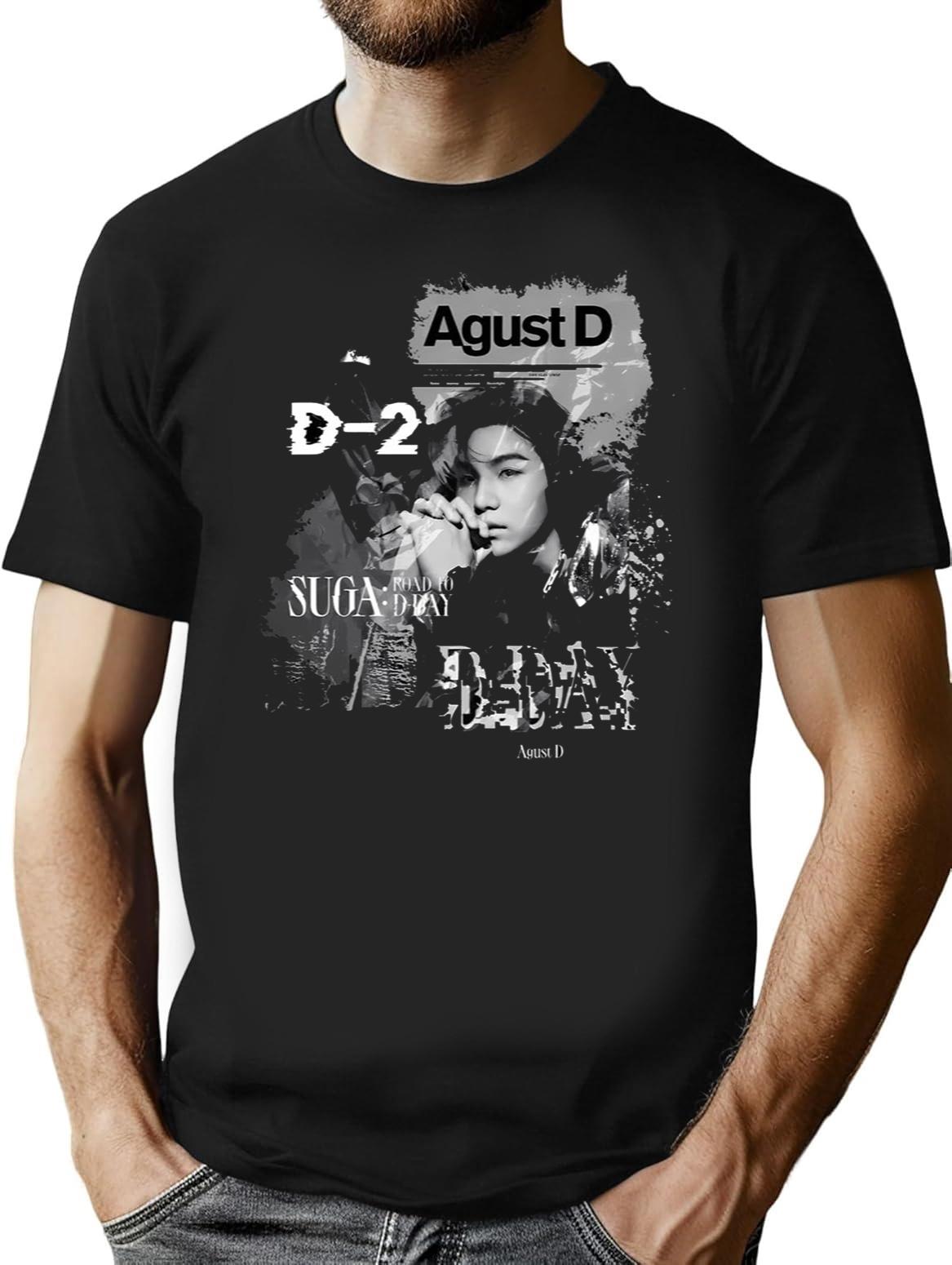D Day Suga Agust D Concert Tour Black T-Shirt - Black
