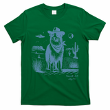 Dog Australian Shepherd Aussie Vintage Ufo Western Cowboy T-Shirt - Irish Green