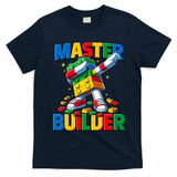 Dabbing Blocks Bricks Building Fun Master Builder T-Shirt - Navy Blue