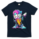 Dripping Baseball Drip Ice Cream Sport T-Shirt - Navy