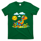 Dinosaur Brick Master Builder Block Building Builder T-Shirt - Irish Green