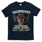 Dachshund Black Tan Professional Human Trainer Cute Dog T-Shirt - Navy Blue