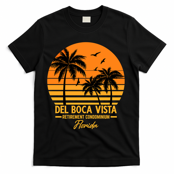 Del Boca Vista Retirement Condominium Florida T-Shirt - Black