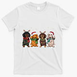 Dachshund Christmas Dog Lover Family T-Shirt - White