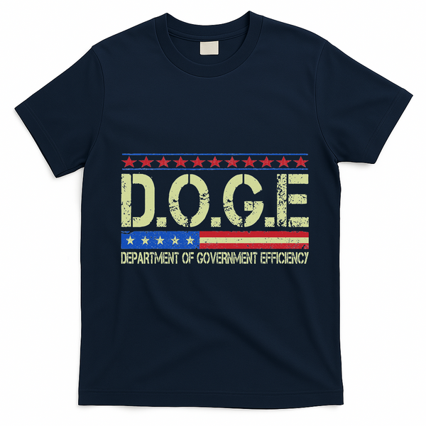 Doge Doge Department Of Government Efficiency T-Shirt - Navy Blue