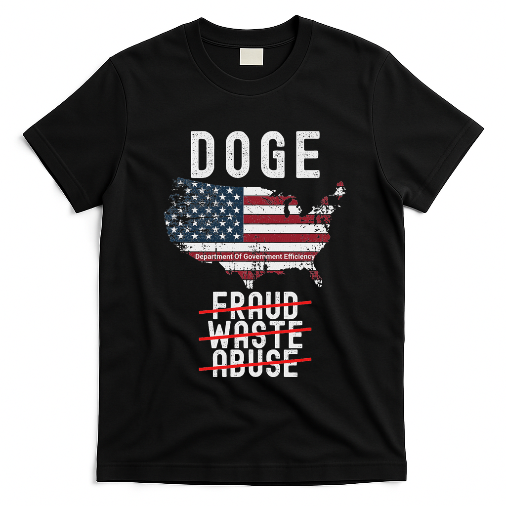 Doge D.O.G.E. Department Of Government Efficiency T-Shirt - Black