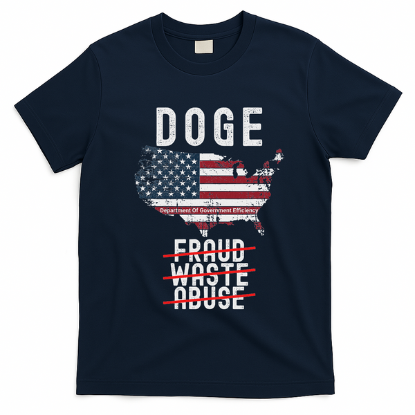 Doge D.O.G.E. Department Of Government Efficiency T-Shirt - Navy Blue
