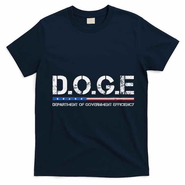 Doge D.O.G.E. Department Of Government Efficiency Gift T-Shirt - Navy Blue