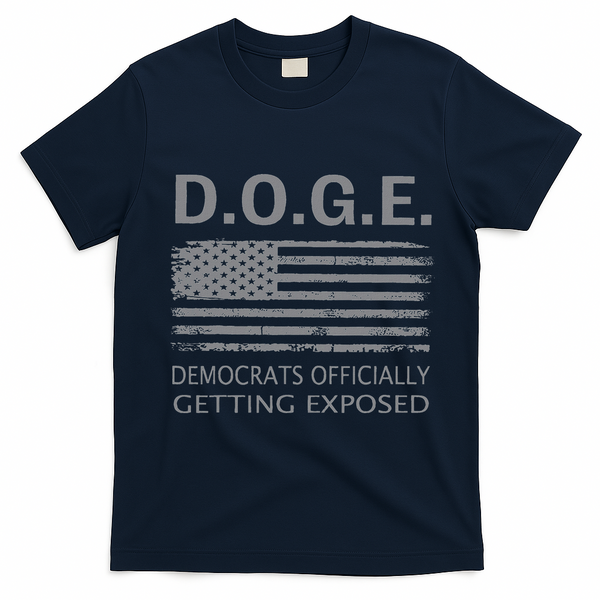 D.O.G.E Doge Democrats Getting Exposed T-Shirt - Navy Blue