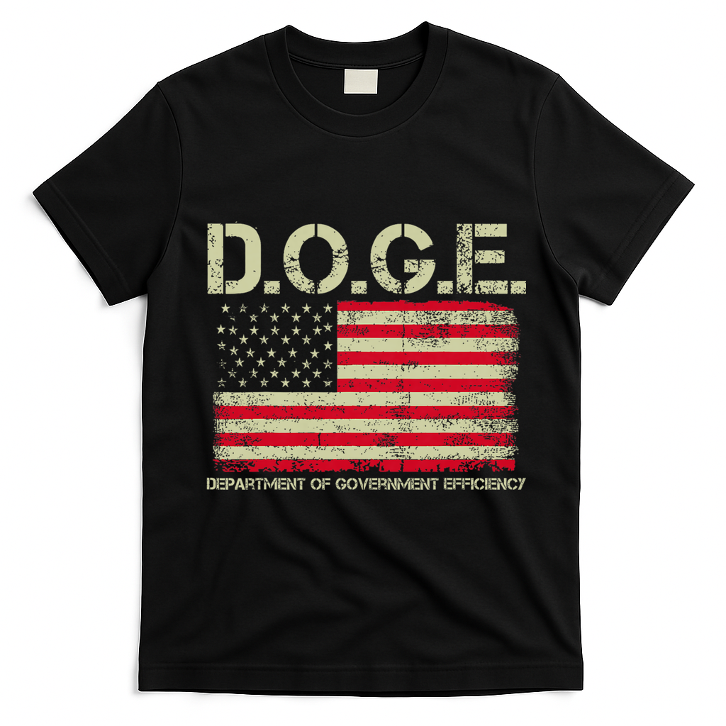 D.O.G.E Doge Department Of Government Efficiency On Back T-Shirt - Black