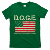 D.O.G.E Doge Department Of Government Efficiency On Back T-Shirt - Irish Green