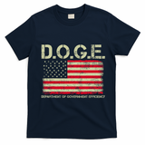 D.O.G.E Doge Department Of Government Efficiency On Back T-Shirt - Navy Blue