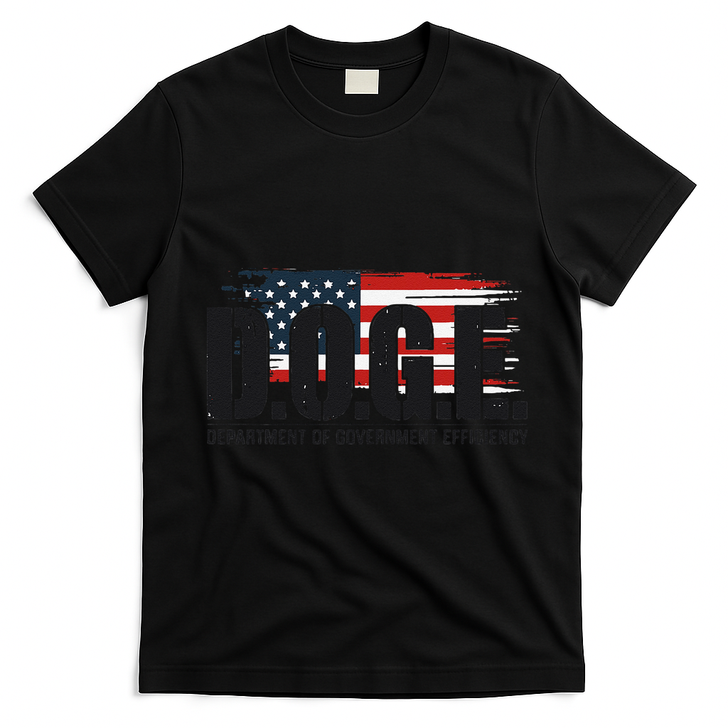 D.O.G.E Doge Department Of Government Efficiency Trump Elon T-Shirt - Black
