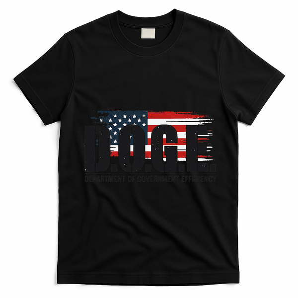 D.O.G.E Doge Department Of Government Efficiency Trump Elon T-Shirt - Black