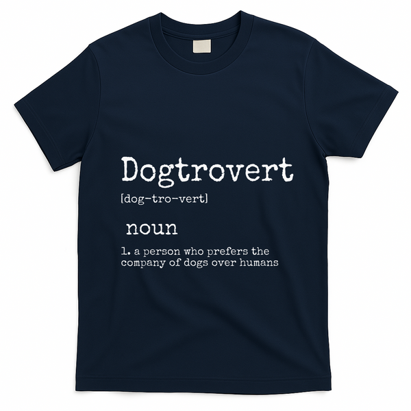 Dogtrovert Definition Funny Dog S T-Shirt - Navy Blue