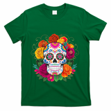 Dia De Los Muertos Costume Day Of The Dead Sugar Skull T-Shirt - Green