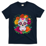 Dia De Los Muertos Costume Day Of The Dead Sugar Skull T-Shirt - Navy