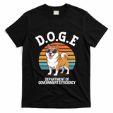 Doge Department Of Government Efficiency Cute Shiba Inu Dog T-Shirt - Black