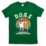 Doge Department Of Government Efficiency Cute Shiba Inu Dog T-Shirt - Irish Green